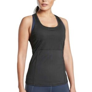 Athleta Black Vitality Rib Tank Racer Back Sz XL